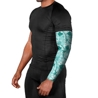 Anthurium Pikake Ti Leaf Palaka Arm Sleeves Turquoise Version LT01 - Polynesian Pride