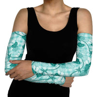 Anthurium Pikake Ti Leaf Palaka Arm Sleeves Turquoise Version LT01 - Polynesian Pride