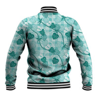 Anthurium Pikake Ti Leaf Palaka Baseball Jacket Turquoise Version
