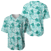 Anthurium Pikake Ti Leaf Palaka Baseball Jersey Turquoise Version LT01 - Polynesian Pride