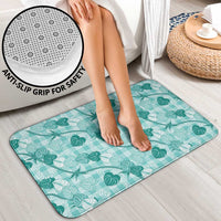 Anthurium Pikake Ti Leaf Palaka Bathroom Set Turquoise Version LT01 - Polynesian Pride