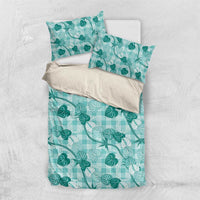 Anthurium Pikake Ti Leaf Palaka Bedding Set Turquoise Version
