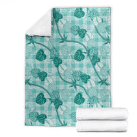 Anthurium Pikake Ti Leaf Palaka Blanket Turquoise Version