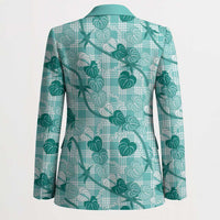 Anthurium Pikake Ti Leaf Palaka Blazer Turquoise Version LT01 - Polynesian Pride
