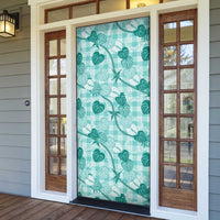 Anthurium Pikake Ti Leaf Palaka Door Cover Turquoise Version LT01 - Polynesian Pride