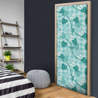 Anthurium Pikake Ti Leaf Palaka Door Cover Turquoise Version LT01 - Polynesian Pride