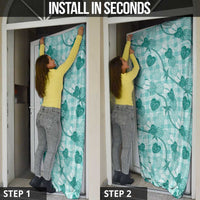 Anthurium Pikake Ti Leaf Palaka Door Cover Turquoise Version LT01 - Polynesian Pride