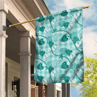 Anthurium Pikake Ti Leaf Palaka Garden Flag Turquoise Version LT01 House Flag Turquoise - Polynesian Pride