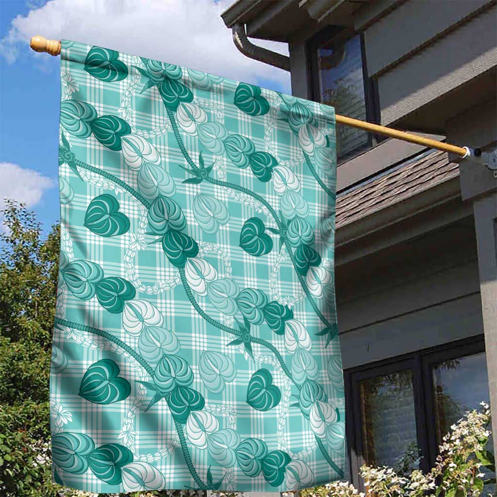 Anthurium Pikake Ti Leaf Palaka Garden Flag Turquoise Version LT01 - Polynesian Pride