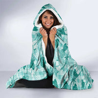 Anthurium Pikake Ti Leaf Palaka Hooded Blanket Turquoise Version