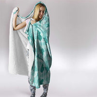 Anthurium Pikake Ti Leaf Palaka Hooded Blanket Turquoise Version