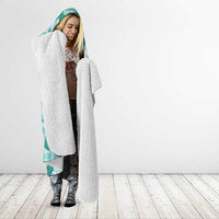 Anthurium Pikake Ti Leaf Palaka Hooded Blanket Turquoise Version