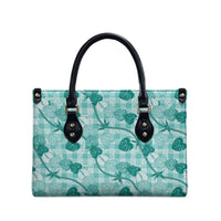 Anthurium Pikake Ti Leaf Palaka Leather Bag Turquoise Version