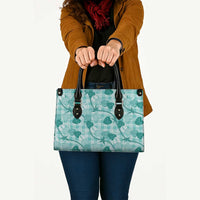 Anthurium Pikake Ti Leaf Palaka Leather Bag Turquoise Version