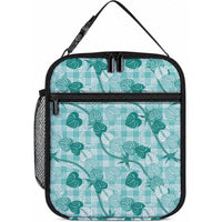 Anthurium Pikake Ti Leaf Palaka Lunch Bag Turquoise Version