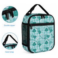 Anthurium Pikake Ti Leaf Palaka Lunch Bag Turquoise Version