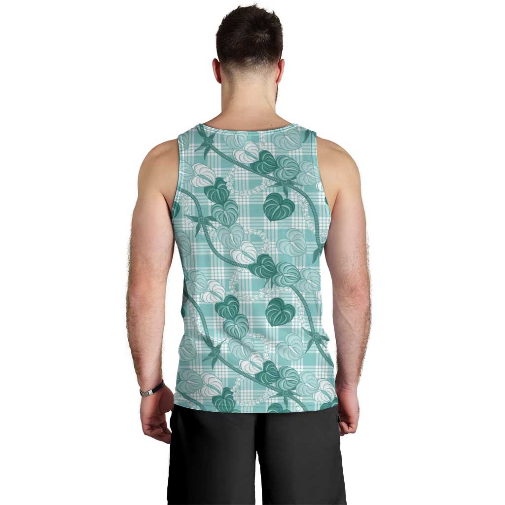 Anthurium Pikake Ti Leaf Palaka Men Tank Top Turquoise Version
