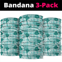 Anthurium Pikake Ti Leaf Palaka Neck Gaiter Turquoise Version LT01 package One Size: 25*50cm Turquoise - Polynesian Pride