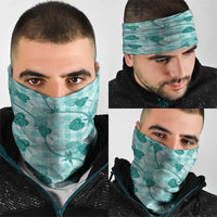 Anthurium Pikake Ti Leaf Palaka Neck Gaiter Turquoise Version LT01 - Polynesian Pride