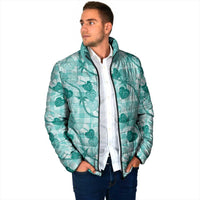 Anthurium Pikake Ti Leaf Palaka Padded Jacket Turquoise Version
