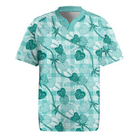 Anthurium Pikake Ti Leaf Palaka Rugby Jersey Turquoise Version