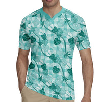 Anthurium Pikake Ti Leaf Palaka Rugby Jersey Turquoise Version