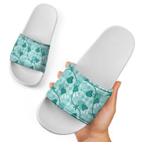 Anthurium Pikake Ti Leaf Palaka Slide Sandals Turquoise Version