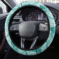 Anthurium Pikake Ti Leaf Palaka Steering Wheel Cover Turquoise Version