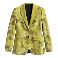 Anthurium Pikake Ti Leaf Palaka Blazer Yellow Version LT01 Unisex Yellow - Polynesian Pride