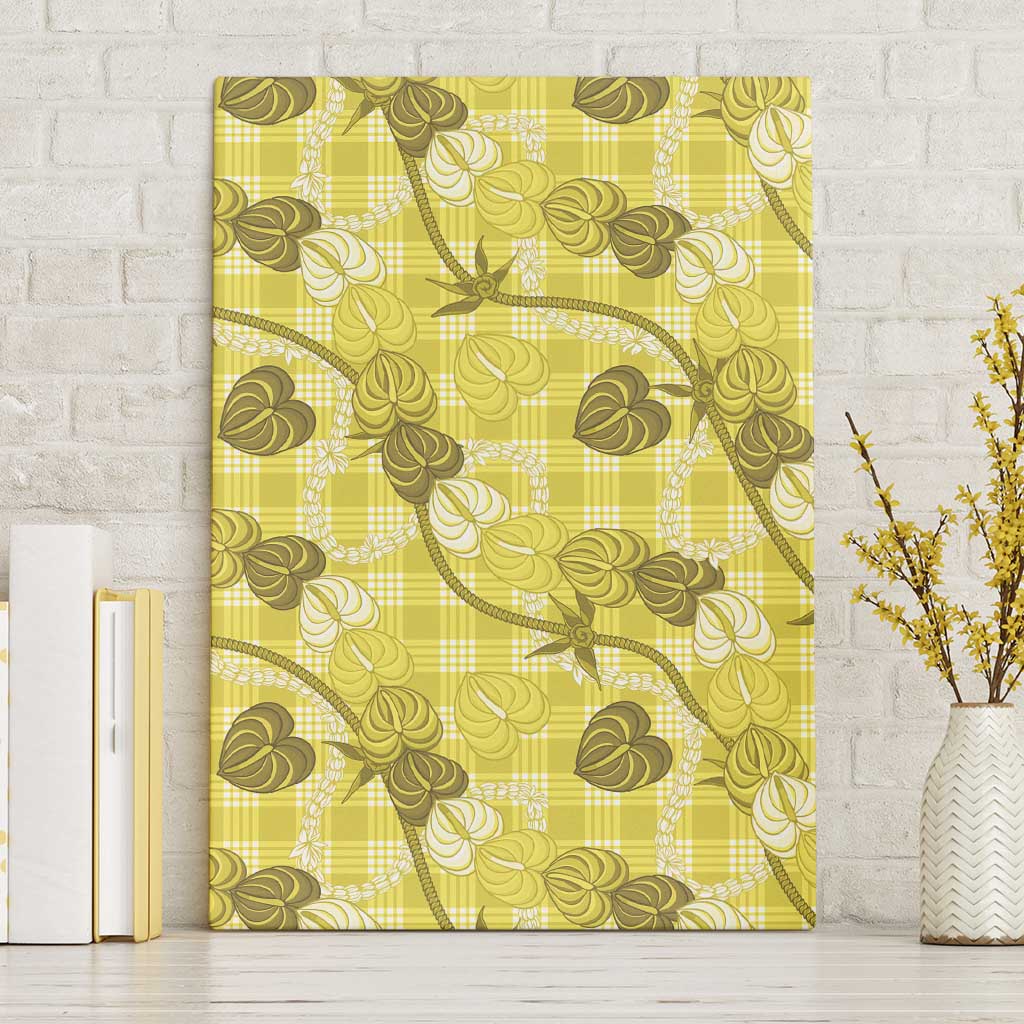 Anthurium Pikake Ti Leaf Palaka Canvas Wall Art Yellow Version