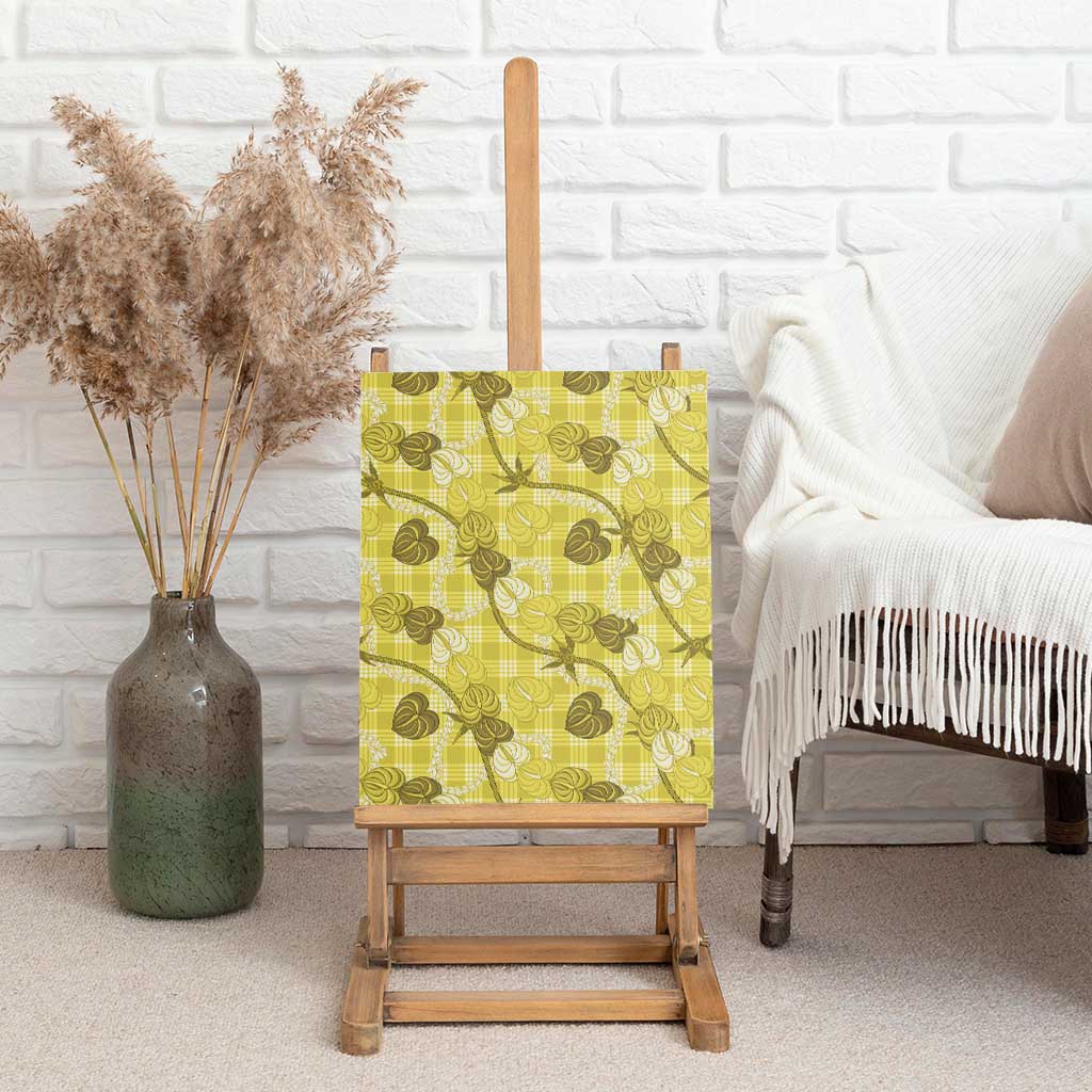 Anthurium Pikake Ti Leaf Palaka Canvas Wall Art Yellow Version