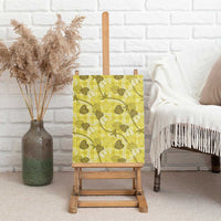 Anthurium Pikake Ti Leaf Palaka Canvas Wall Art Yellow Version