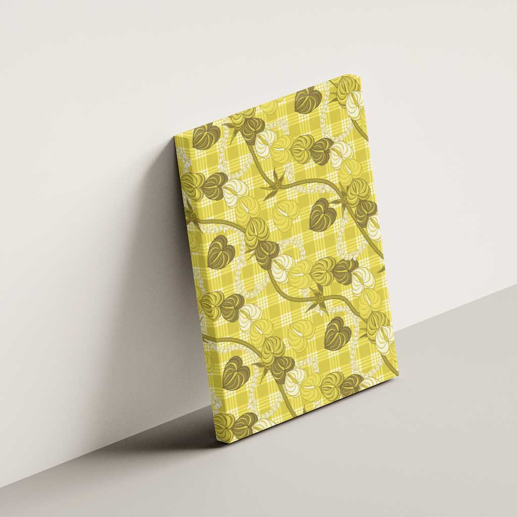 Anthurium Pikake Ti Leaf Palaka Canvas Wall Art Yellow Version