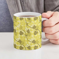 Anthurium Pikake Ti Leaf Palaka Ceramic Mug Yellow Version