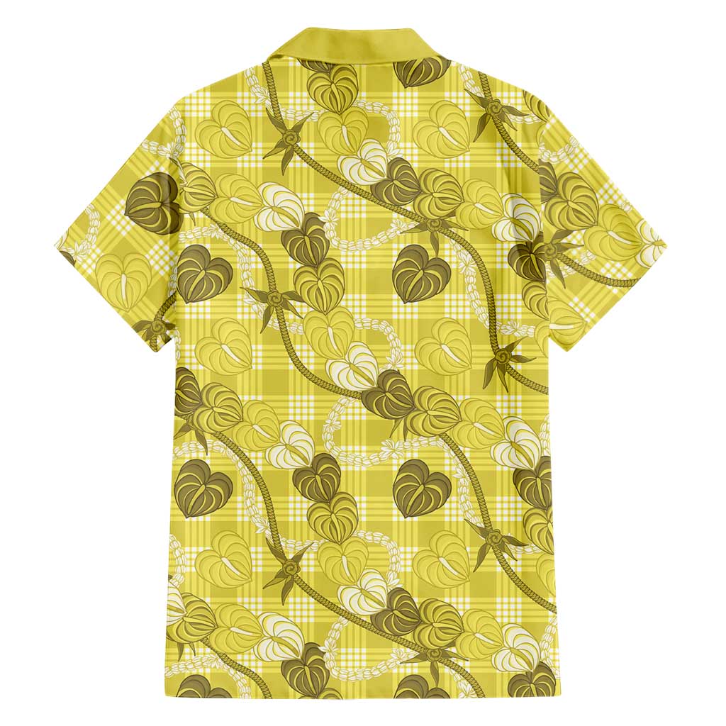 Anthurium Pikake Ti Leaf Palaka Family Matching Tank Maxi Dress and Hawaiian Shirt Yellow Version