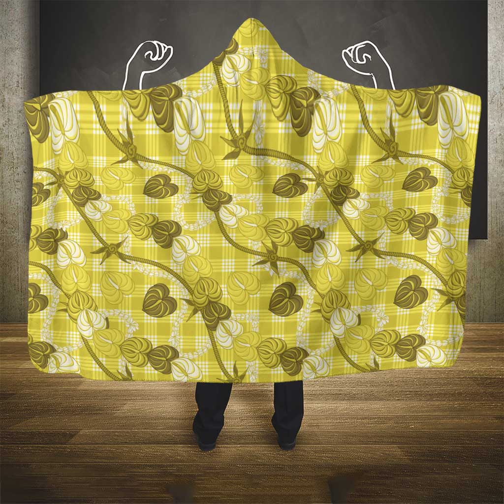 Anthurium Pikake Ti Leaf Palaka Hooded Blanket Yellow Version