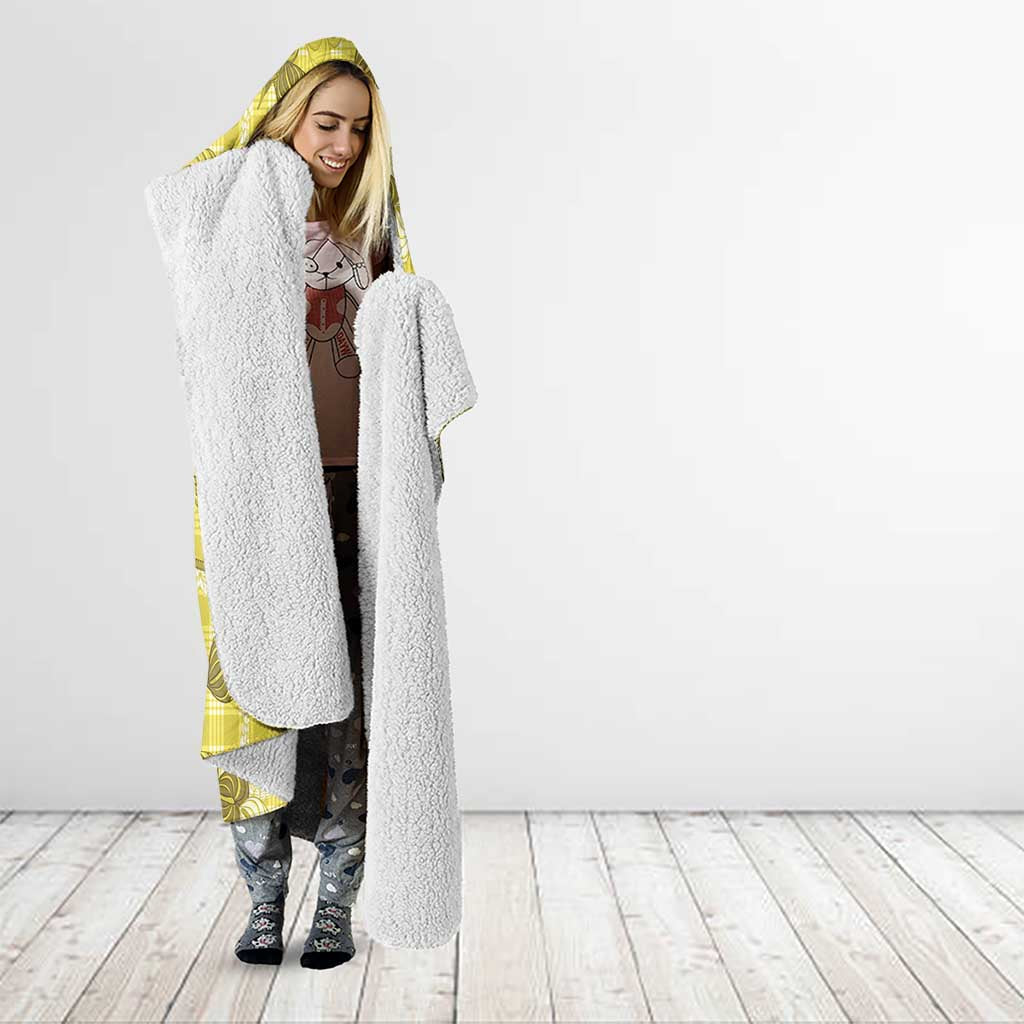 Anthurium Pikake Ti Leaf Palaka Hooded Blanket Yellow Version