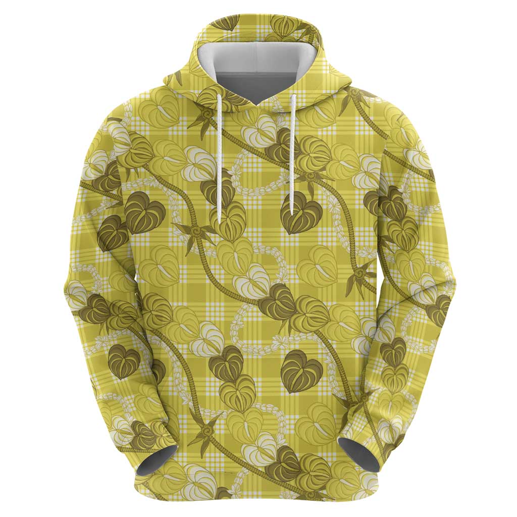 Anthurium Pikake Ti Leaf Palaka Hoodie Yellow Version LT01 - Polynesian Pride