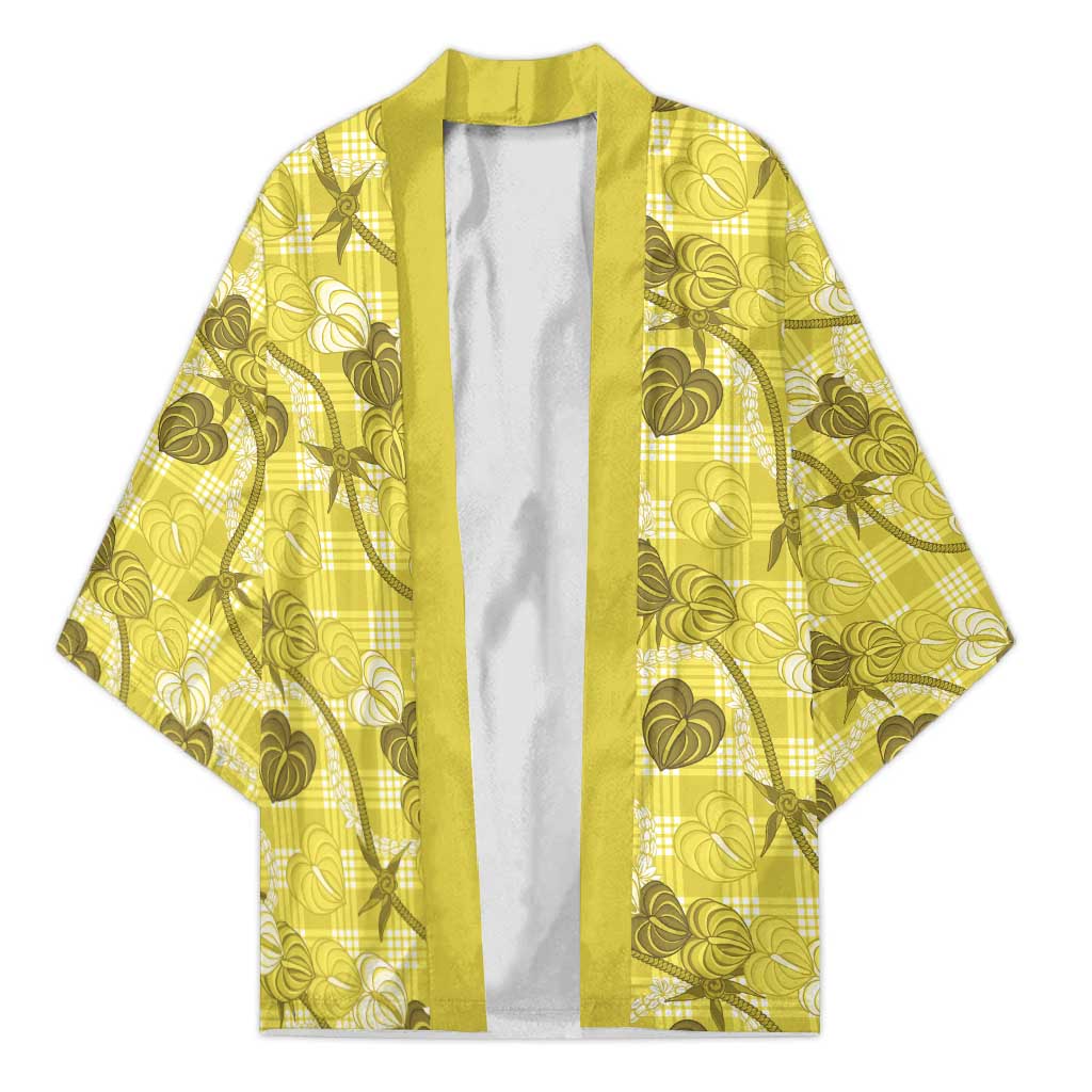Anthurium Pikake Ti Leaf Palaka Kimono Yellow Version LT01 Unisex Yellow - Polynesian Pride