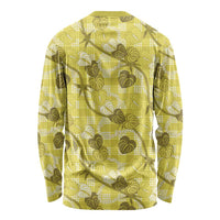Anthurium Pikake Ti Leaf Palaka Long Sleeve Shirt Yellow Version