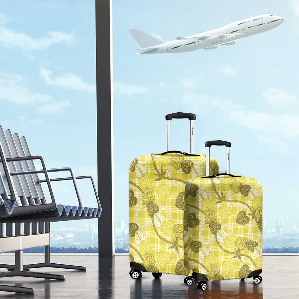 Anthurium Pikake Ti Leaf Palaka Luggage Cover Yellow Version
