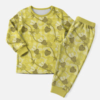 Anthurium Pikake Ti Leaf Palaka Christmas Pajama Set Yellow Version LT01 Men Yellow - Polynesian Pride