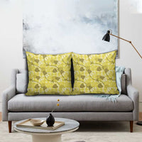 Anthurium Pikake Ti Leaf Palaka Pillow Cover Yellow Version LT01 - Polynesian Pride