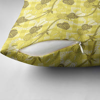 Anthurium Pikake Ti Leaf Palaka Pillow Cover Yellow Version LT01 - Polynesian Pride