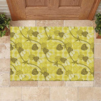 Anthurium Pikake Ti Leaf Palaka Rubber Doormat Yellow Version