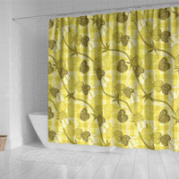 Anthurium Pikake Ti Leaf Palaka Shower Curtain Yellow Version
