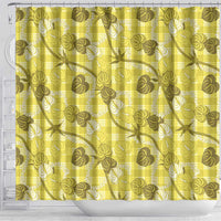 Anthurium Pikake Ti Leaf Palaka Shower Curtain Yellow Version
