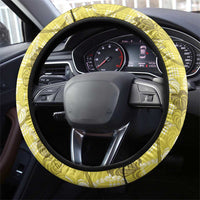 Anthurium Pikake Ti Leaf Palaka Steering Wheel Cover Yellow Version