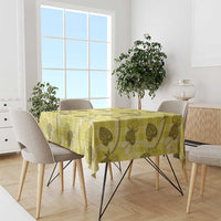 Anthurium Pikake Ti Leaf Palaka Tablecloth Yellow Version LT01 - Polynesian Pride