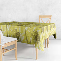 Anthurium Pikake Ti Leaf Palaka Tablecloth Yellow Version LT01 - Polynesian Pride